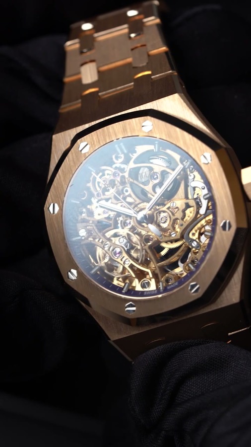 Montre squelette or rose · Horlogerie de luxe