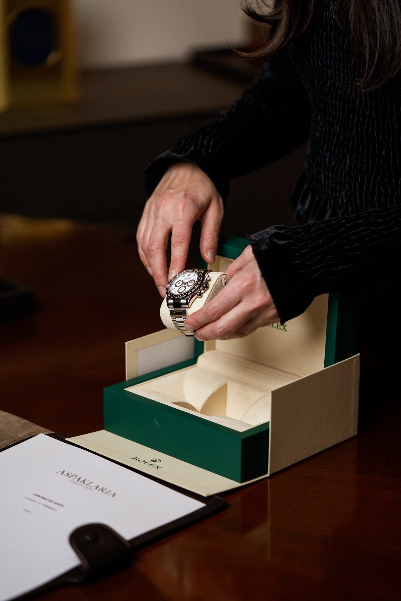 Rolex Daytona · mise en écrin · SwissTreasures